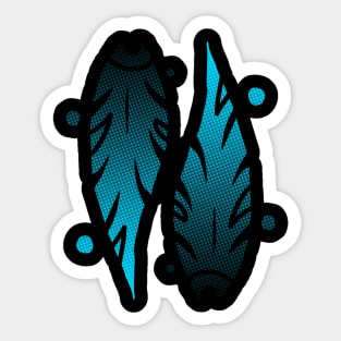 Tribal: Double Blue Leaves Sticker